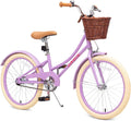 ACEGER Retro Princess Kids Bike with Basket for 3-12 Years Old Girls, Included Coaster Brake & Caliper Brake, 14 16 18 Inch with Training Wheels, 20 Inch with Kickstand, Vintage Bicycle for Gifts.