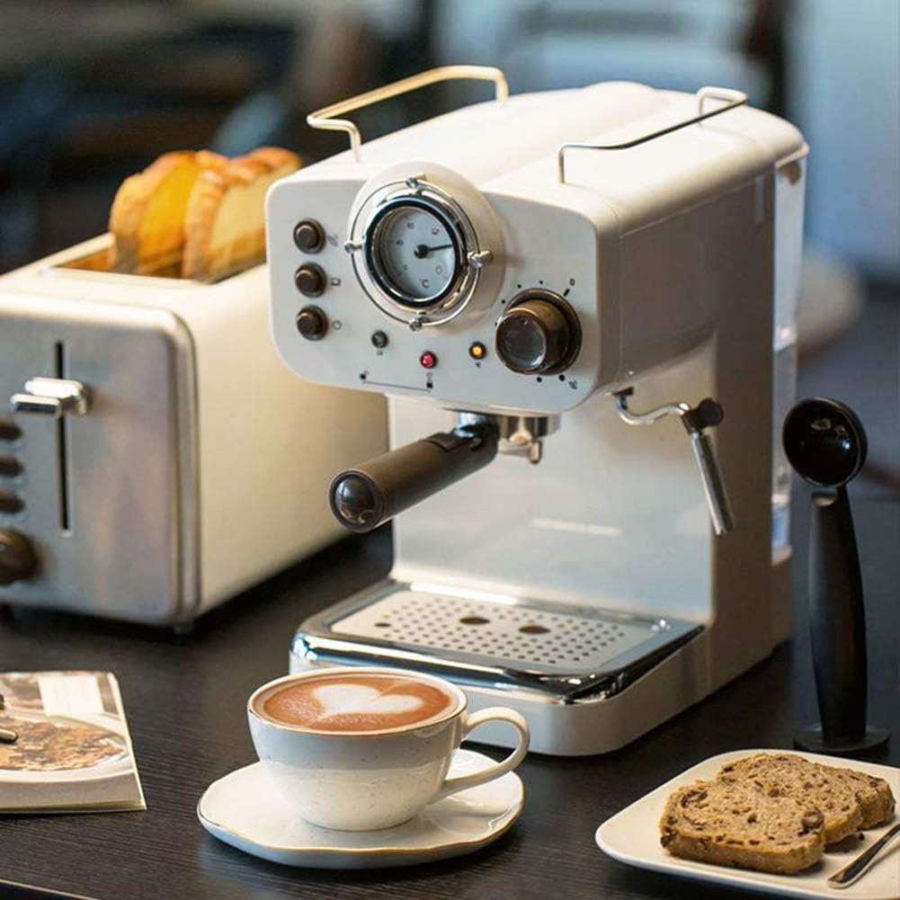 Coffee machine Coffee Machine Semi Aautomatic Espresso Machine 15Bar Coffee Maker Italian Double Temperature Control Steam Type Milk Foamer Retro White 220V Coffee Machines Home Kitchen