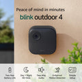 Blink Outdoor 4 (4th Gen) + Blink Mini – Smart security camera, two-way talk, HD live view, motion detection, set up in minutes, Works with Alexa – 5 camera system + Mini (Black)