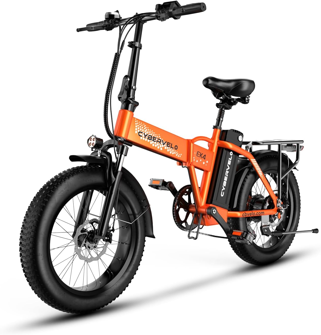 Cybervelo 750W Folding Electric Bike, 48V 20AH Large Removable Battery E-Bike, 30+MPH, 80 Miles Max Range, 20' Fat Tire Electric Bike for Adults, Adult Electric Bicycles for Commute