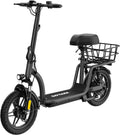 Gotrax Adult Electric Scooter with Seat, Max 19-25miles Range, 15.5-20mph Power by 350W-500W Motor, All-Terrain Tire & Wider Deck & Soft Cushioning Seat with Carry Basket
