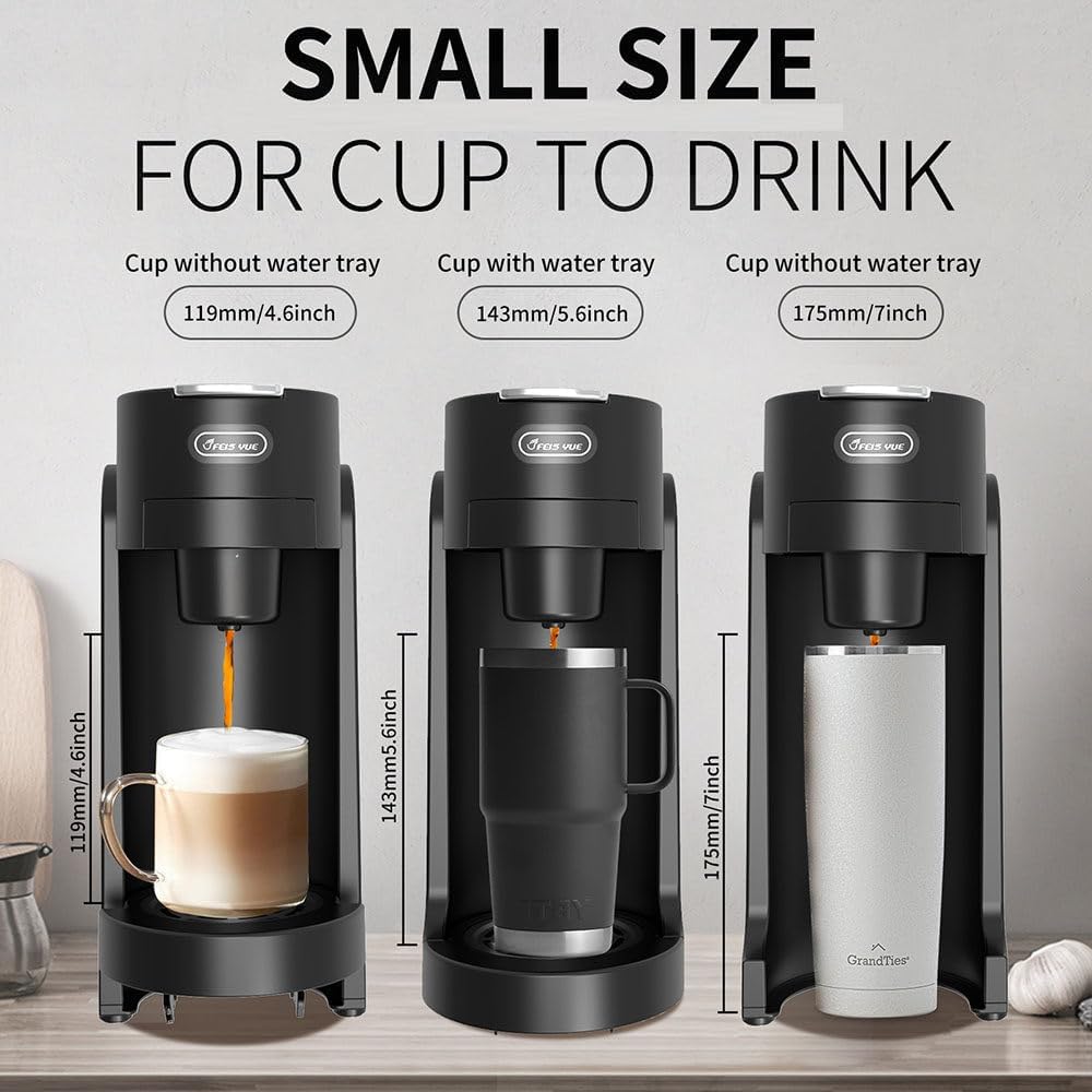 Espresso Machine, Single-Serve Coffee Maker, Mini Capsule Coffee Machine with 12oz Water Tank, for K-cup Capsules, One-touch Switch, Cappuccino And Latte Machine Maker For Home,Black