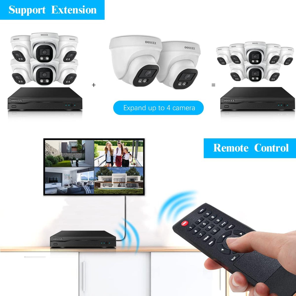 (2026 Update) 4K PoE Security Camera System, 6 Wired Dome Cameras Outdoor Indoor, 130° Wide Angle, 8CH NVR with 2TB HDD, Built-in Mic, Free App Remote Access, No Monthly Fee, 45 Days Recording