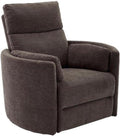 Pemberly Row Polyester Power Swivel Glider Recliner in Brown with USB Charging Ports and 2 Comfort Pillows for Living Room