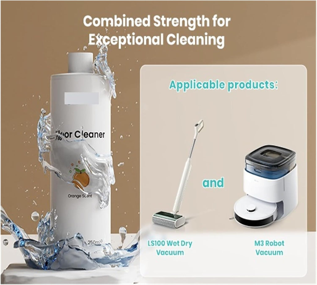 250ml Vacuum Cleaner Cleaning Solution, Compatible For Lefant ，M3 M3L LS100，Floor Cleaning Solution For Robotic Vacuum Cleaners(5pcs)