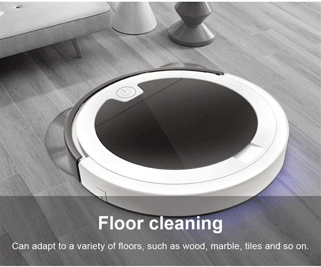 Robot Vacuum, 2800PA Robotic Vacuum Cleaner (Slim) Max Strong Suction, Quiet Multiple Cleaning Modes, Self-Charging Vacuum, for Pet Hair, Hard Floor (Color : Black+White)