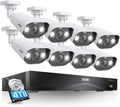 ZOSI 24CH 4K Spotlight PoE Security Camera System with Person Vehicle Detection,8pcs 4K Outdoor PoE Cameras,2 Way Talk,H.265+ 16CH 8MP NVR with 4TB HDD for 24/7 Recording