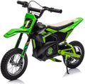 24V Electric Off-Road Motorcycle,250W Motor 13.6MPH Fast Speed Motocross,Leather Seat Dirt Bike,Twist Grip Throttle,Metal Suspension,Air-Filled Tires,for Kids Teens 8+ (Green)