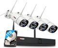 5MP Home WiFi Security Camera System Outdoor, 4 Camera Kit, Corded Electric Power Surveillance Cameras, 24/7 Continuous Recording, 1TB Hard Drive, 2 Way Talk, AI Detection, Color Night Vision