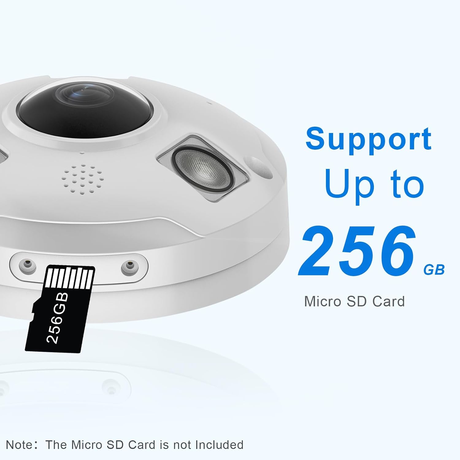 12MP POE IP Fisheye Camera, 6K Panoramic Security Camera, 1.5mm Lens, 49ft Infrared, WDR, Metal housing, IP66 Waterproof, Indoor Outdoor, Compatible with Third Party NVRs