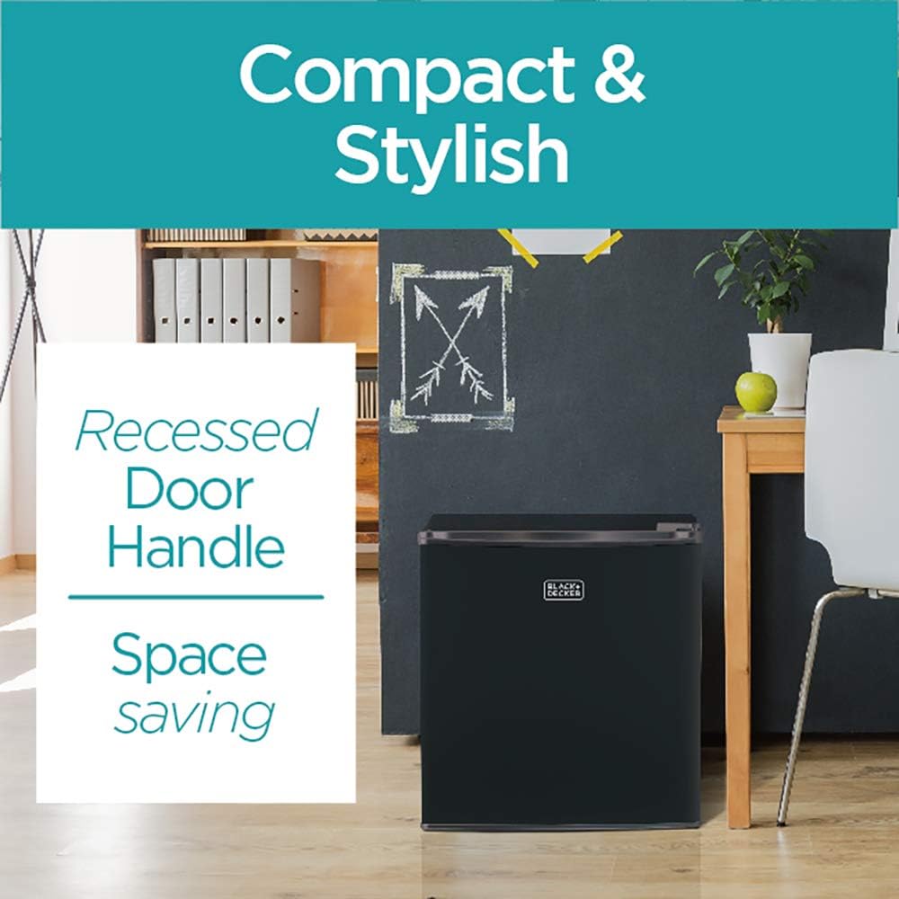 BLACK+DECKER BCRK17B Compact Refrigerator Energy Star Single Door Mini Fridge with Freezer, 1.7 Cubic Feet, Black & Keurig® K-Supreme Single Serve K-Cup Pod Coffee Maker, MultiStream Technology, Black