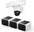 eufy Security S220 SoloCam 3-Cam Pack, Solar Charging, Wireless Outdoor Camera Floodlight Camera E340 Wired, 360° Pan and Tilt