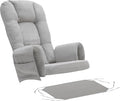 BECHAEO 5PCS Suede Glider Rocker Replacement Cushions with Ottoman Cover Thicken Soft Rocking Chair Cushion Set for Indoor Nursery Glider Rocking Chair, Light Gray