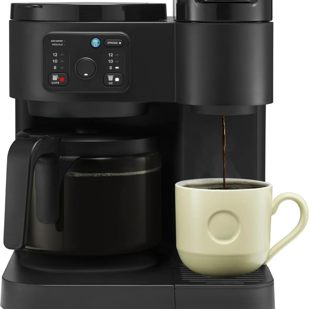 K-Duo Essentials Coffee Maker for Hot and Iced Drinks, Single Serve KCup Pod Brewer and 12 Cup Carafe Drip Coffee Pot, 72 oz Water Reservoir,Pause & Pour Feature, Perfect for Home & Office Use