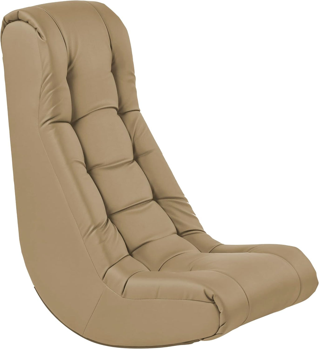 FDP Tufted Floor Rocker for Kids, Teens and Adults Comfortable, Ergonomic Chair for Reading, Playing Video Games, or Watching TV - Sand, 10488-SD