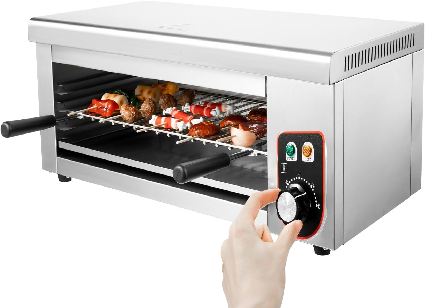 1500W Electric Cheese Melter Grill, Electric Cheese Melter Cheesemelter Grill, 122-572°FCountertop Salamander Broiler for Melt Cheese, Toast Sandwiches, Grill Steaks