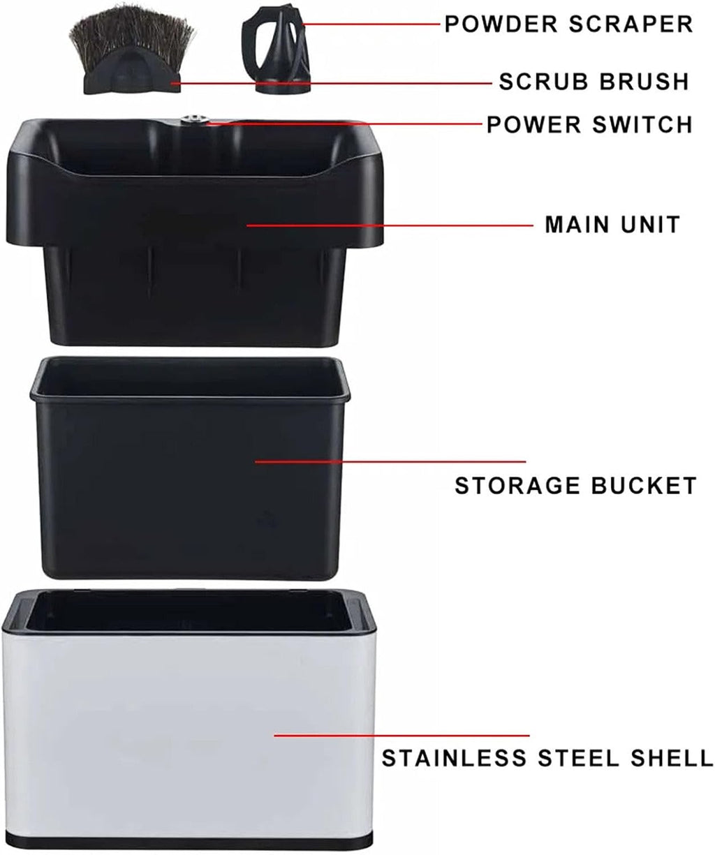 Electric Portafilter Cleaning Machine Automatic Coffee Grounds Cleaning Machine Barista Cleaning Tools with 3 Scrapers