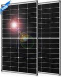 300 Watt Solar Panel 10BB N-Type 300w Solar Panels 25% High Efficiency Monocrystalline Busbar-Less Half-Cut Technology for RV Home Rooftop Power Station Off Grid Systems (300w*2)