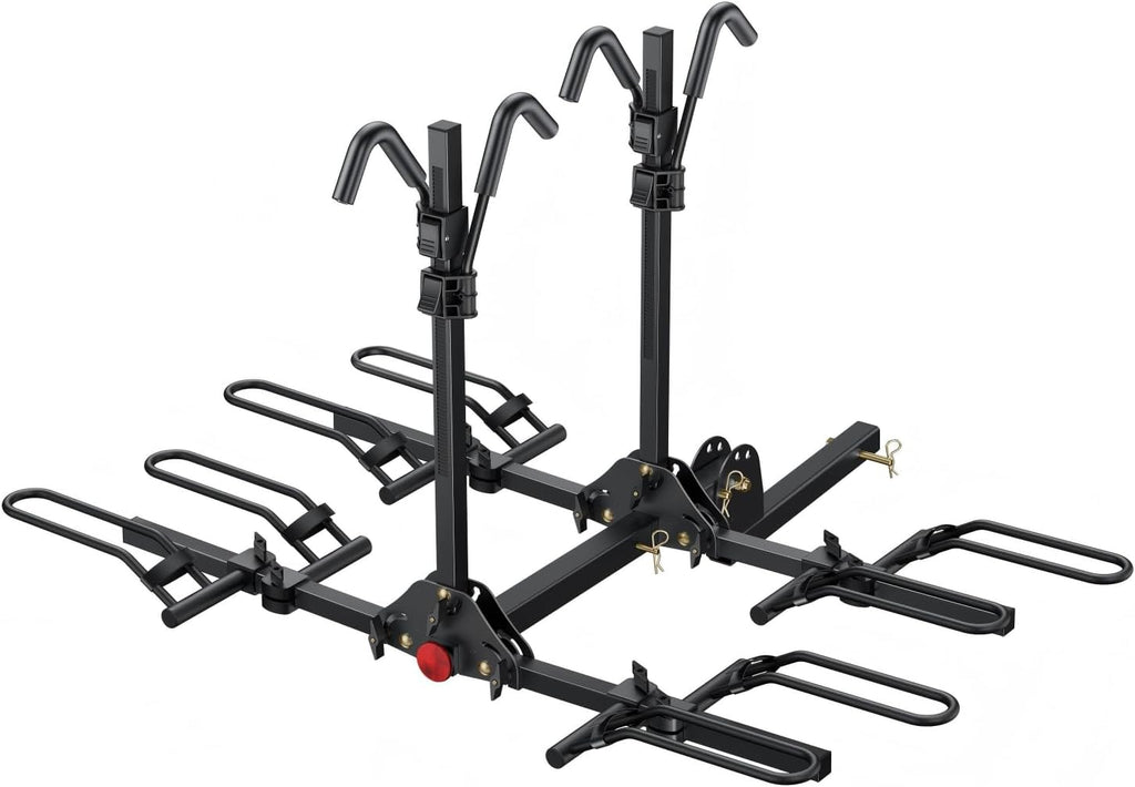 Young 4-Bike Rack Hitch Mount Platform Style Carrier for Cars Trucks SUVs Minivans with 2' Hitch Receiver, 4 Bikes X 40 lbs (160 lbs Total) Load Capacity