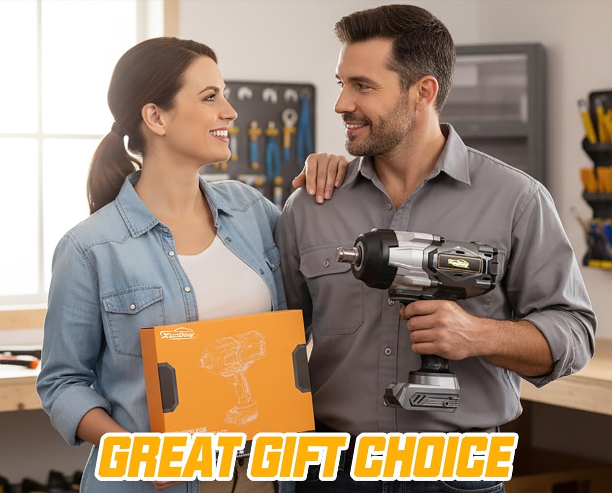 Cordless Impact Wrench 3/4' Compatible with Dewalt 20V Battery, 1850Ft-lbs(2500N.m) High Torque Impact Gun Heavy Duty, Brushless Electric Power Impact Driver with 4 Speed Modes & LED Work Light