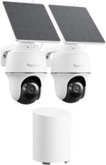 REOLINK 5MP Solar Security Cameras Wireless Outdoor, 360° Pan Tilt Auto-Tracking, Smart AI Detection, Up to 1TB Local Storage, 2.4/5GHz Dual-Band WiFi, Home Hub Mini with 2X Argus PT + Solar Panel