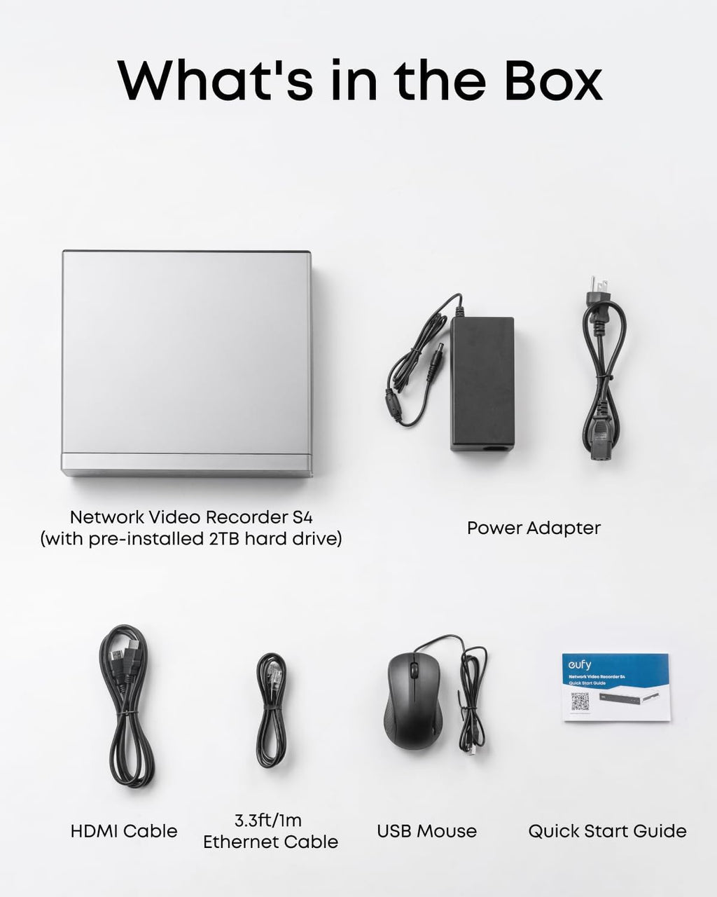 eufy Network Video Recorder S4 for Home Security Cameras, 8CH Up to 16CH, Local AI Agent, Smart Video Search, 2 TB HD, Up to 16 TB, 24/7 Recording, Only Works with eufy PoE Cams and Devices