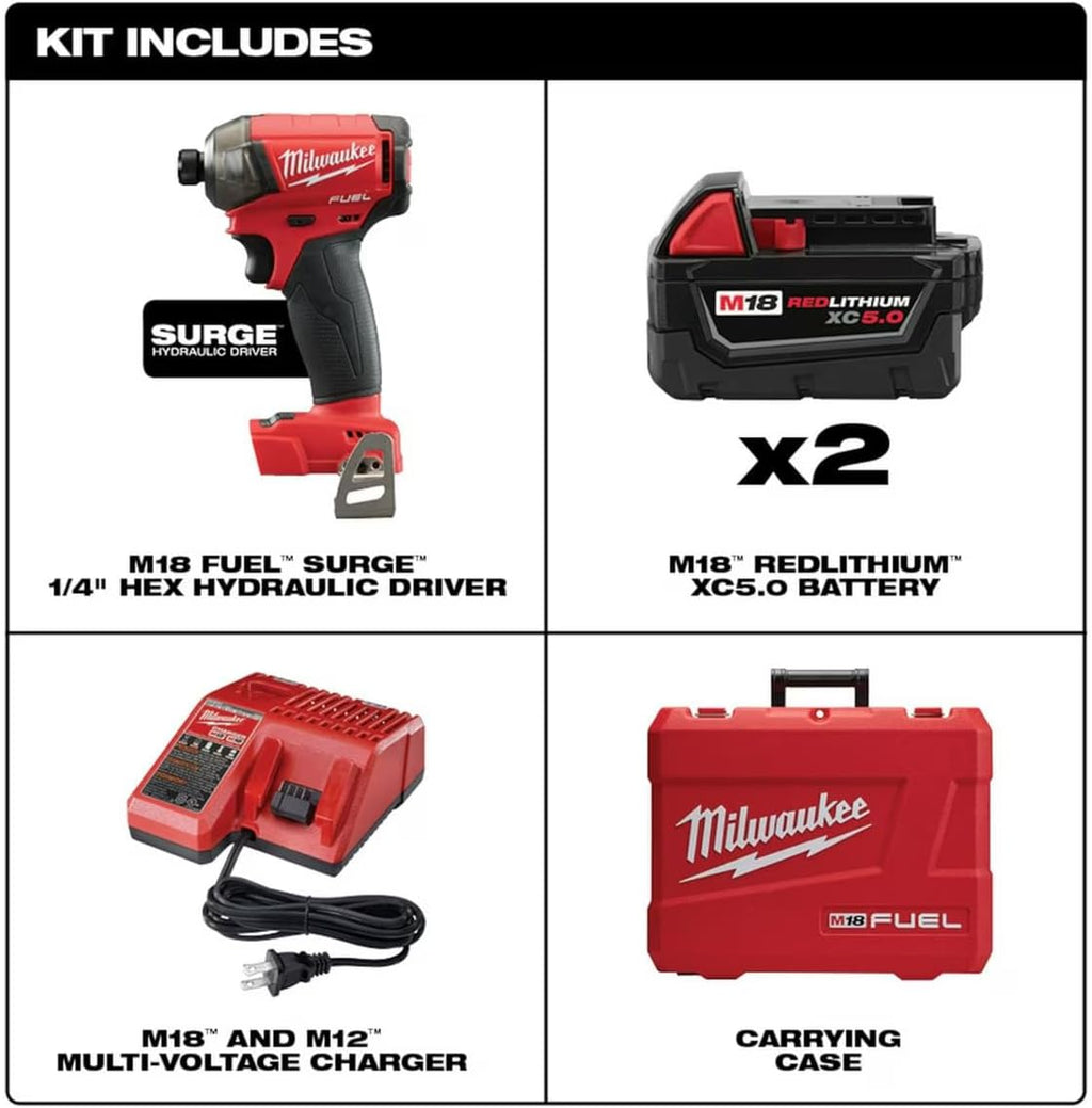 Milwaukee Elec Tool DB303552 Fuel Surge 1/4' Hex Hydraulic Driver Kit, 2760-22
