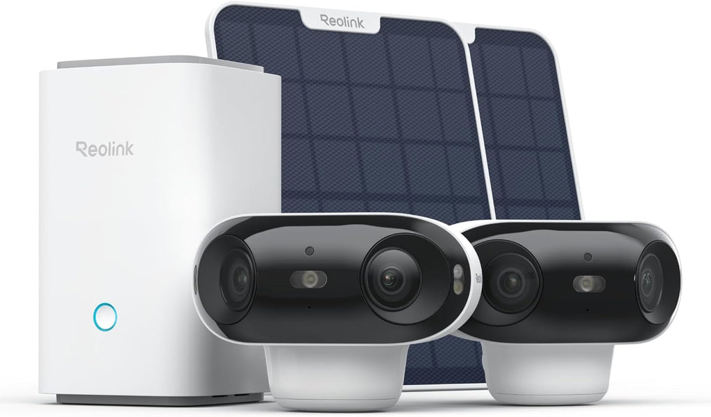 REOLINK 4K Dual-Lens 180° Outdoor Wireless Security Camera, ColorX Night Vision, Solar Cameras with Local Encrypted Storage, 5G/2.4GHz WiFi 6, No Subscription, Home Hub with 2X Argus 4 Pro