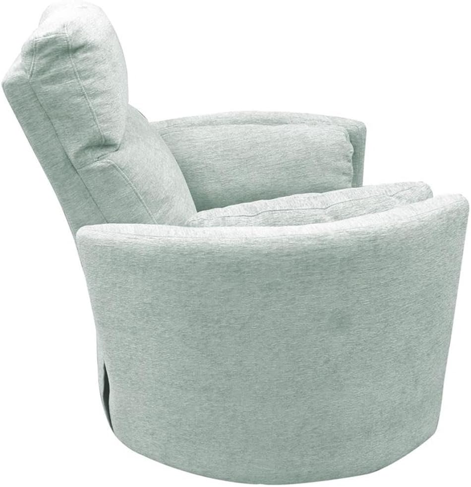 Pemberly Row Fabric Power Swivel Glider Recliner Chair in Green with USB Charging Ports and 2 Comfort Pillows for Living Room