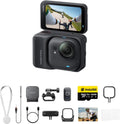 Insta360 GO Ultra Premium Cycling Bundle- Tiny Mighty Hands-Free 4K Cam, Lightweight, Low Light Excellence, Mount Anywhere| Bundle Includes Ring Remote, Flexi Strap Mount, Quick Release Mount