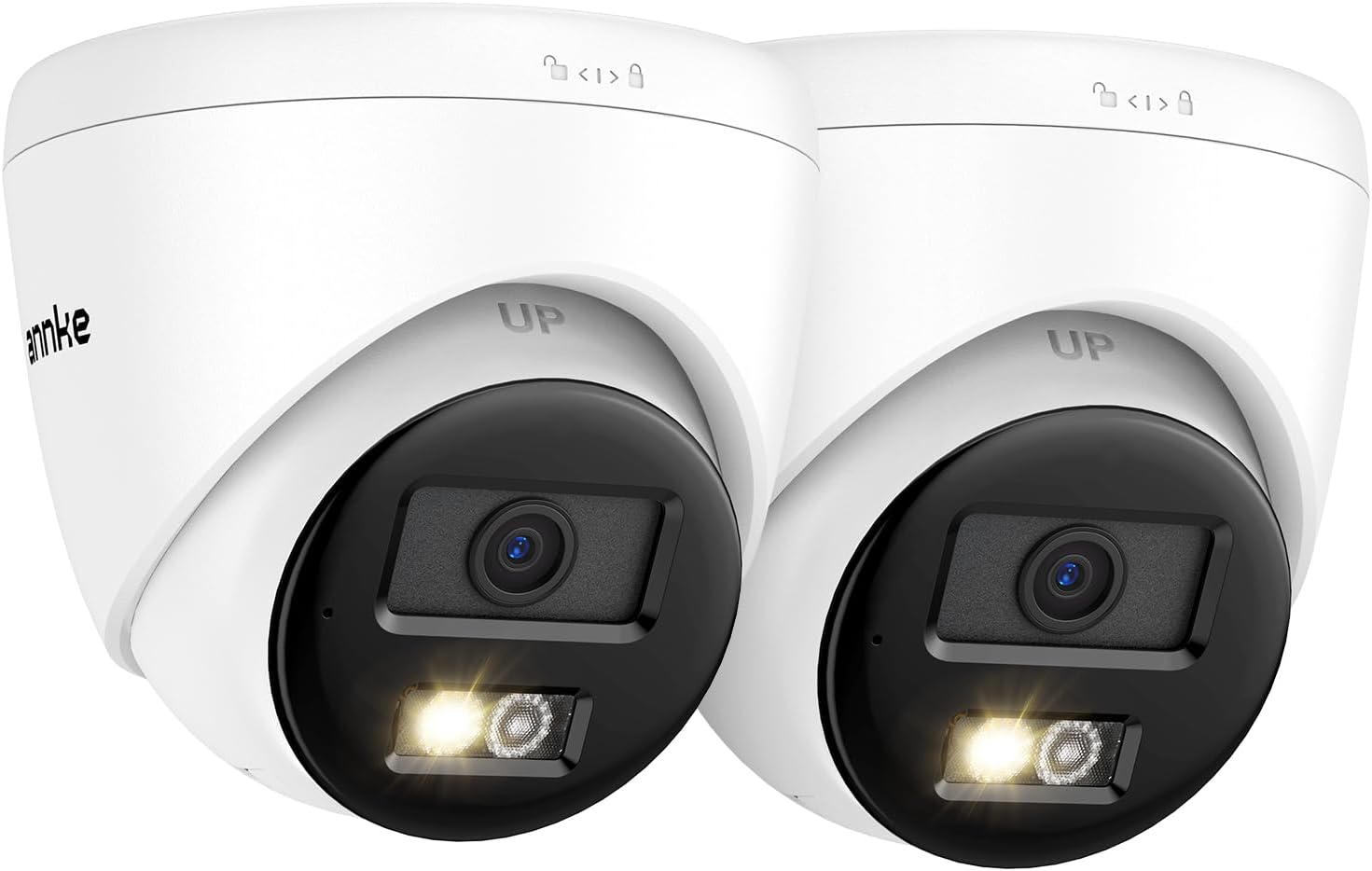 ANNKE C500 2Pcs 5MP IP Security Camera, Red and Blue Light Alarm, Color Night Vision, 2-Way Audio, Outdoor PoE Camera with H.265+, 120dB WDR, 3D DNR, Support Up to 512GB Micro SD, IP67, Remote Access