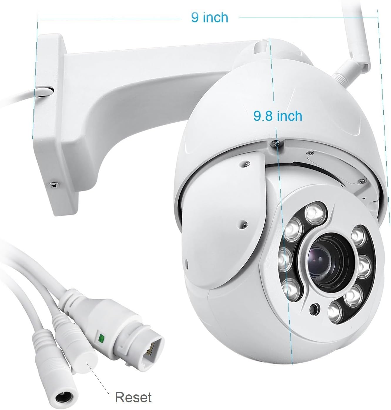 5MP 30X Optical Zoom WiFi Security PTZ Camera Wireless Wired CCTV Surveillance with Onvif Two Way Audio, Motion Detection Auto Tracking, Color Night Vision 330ft