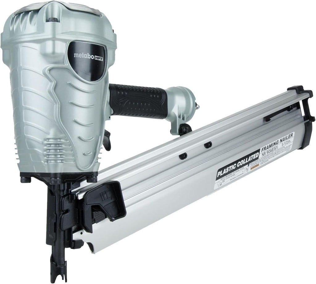 Metabo HPT Framing Nailer, Pro-Preferred Power Nailer for Flooring, Roof Decking, and More, Lightweight 7.5 lbs Framing Tool for 21° 2' to 3-1/2' Plastic Collated Nails, NR90AES1