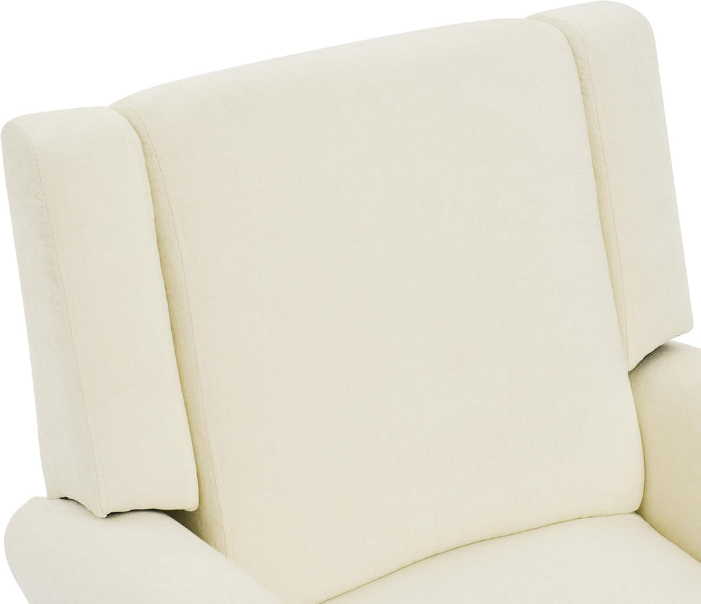 Christopher Knight Home Hayezi 360° Swivel Rocker Recliner Sofa with Dual Reclining Positions, Living Room Lounge Chair, Chenille Fabric Recliner for Living Room, Bedroom & Nursery, White