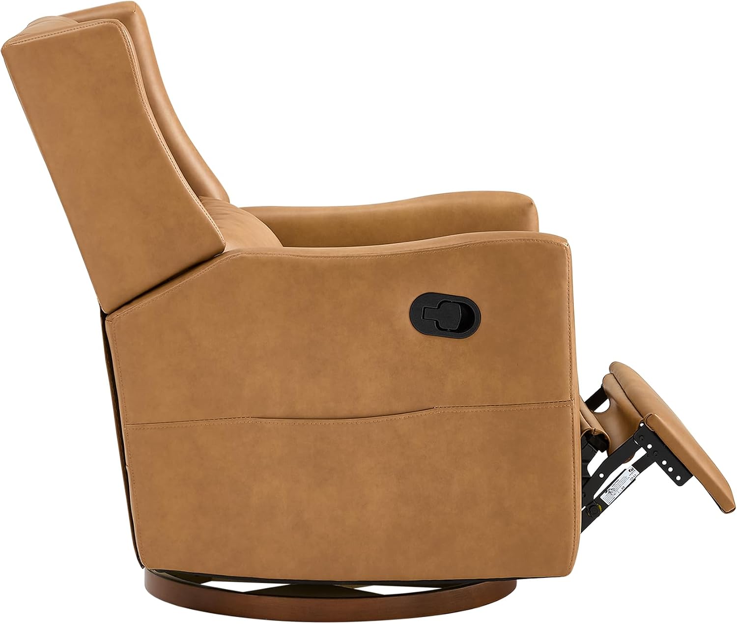 KISLOT Upholstered Recliner Swivel Glider Nursery Chair Reclining Performance Fabric Rocker with Wood Base,Boucle,Moss Green