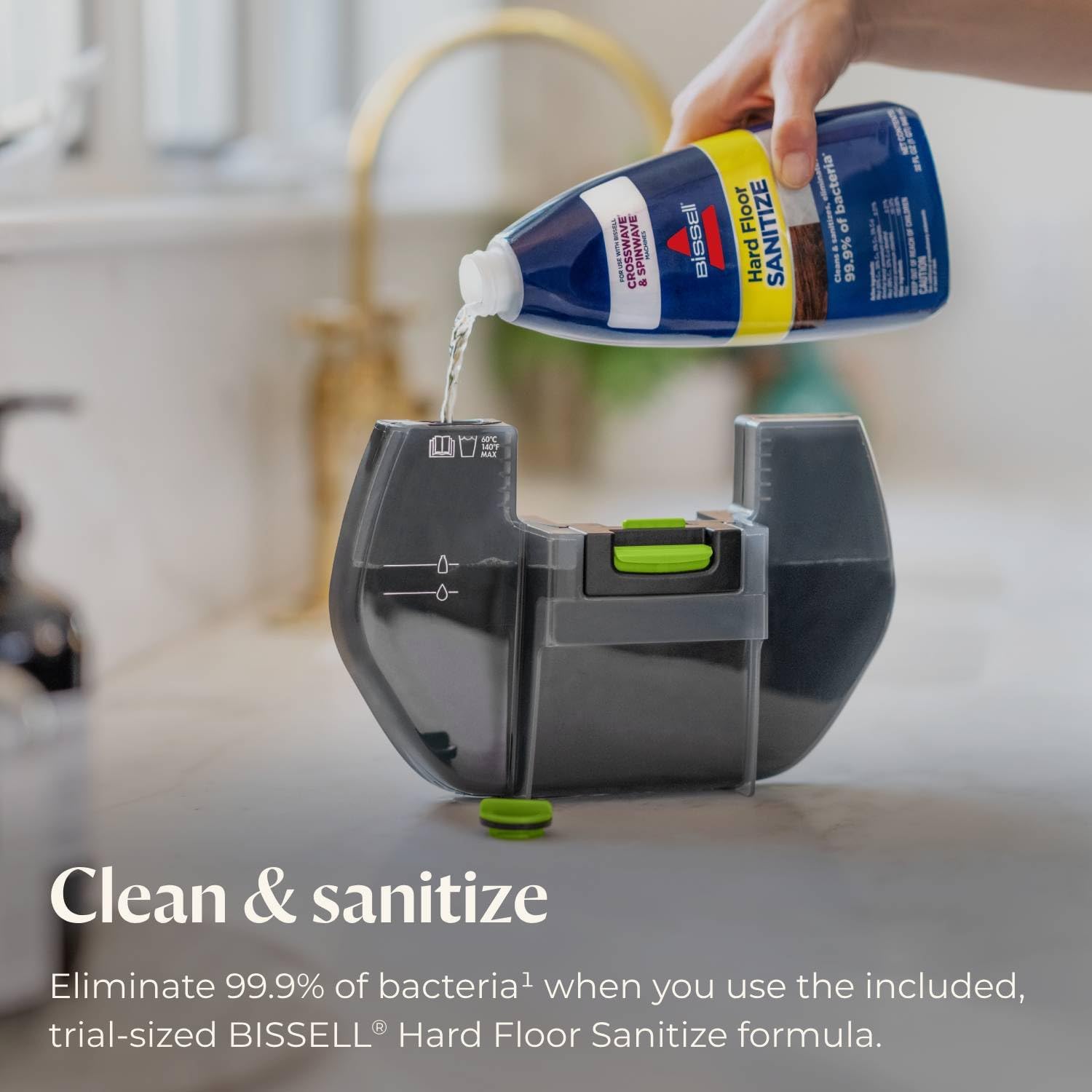 Bissell® SpinWave® + Vac Cordless, Hard Floor Spin Mop + Vacuum, Lay-Flat, Multi-Use Cleaning, Hard Floor Sanitize Formula Included