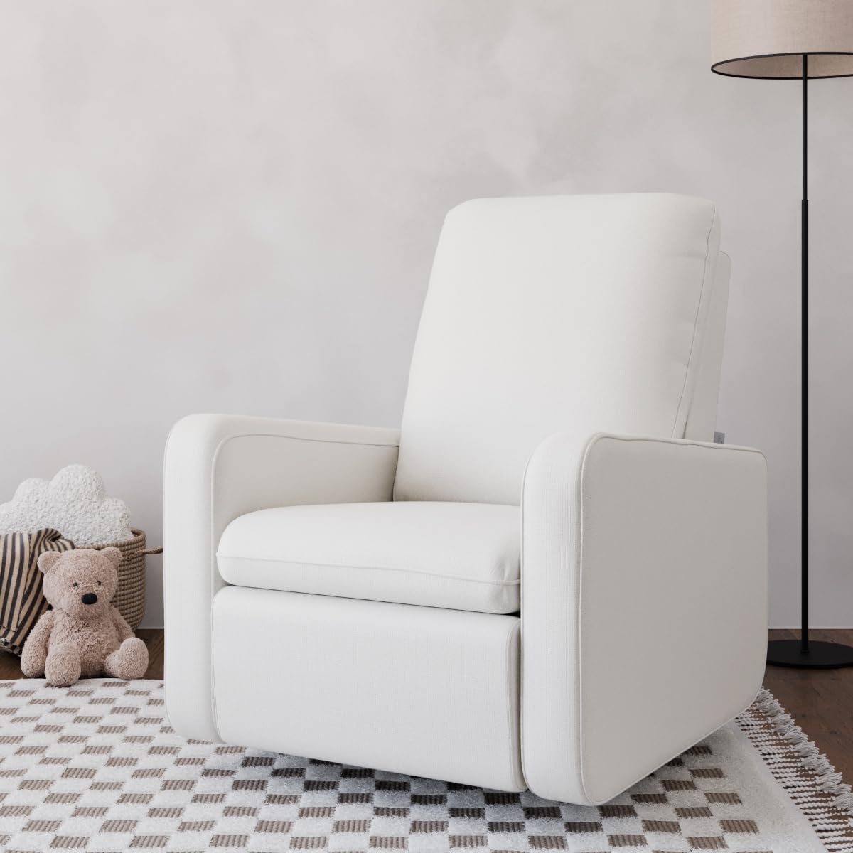 Graco Teddi Power Recliner Swivel Glider, Electronic Power Recline, Oeko-TEX 100 Certified, USB-A & USB-C Charger, Premium Cushioning & Comfort – (Ivory Basketweave)
