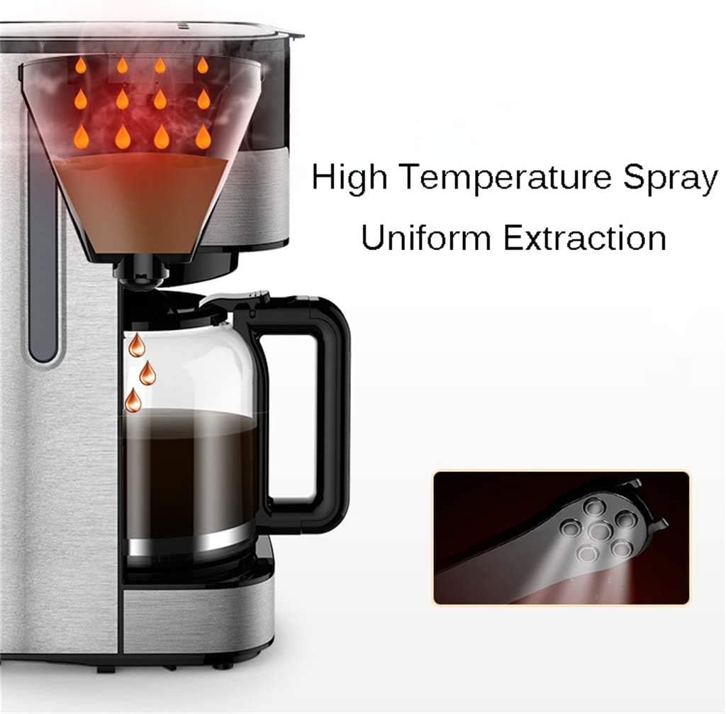 Coffee Machine Coffee Machine Automatic American Espresso Machine, Filter-Free Paper Drip-Proof Coffee Pot Home, Stainless Steel + Pp Material, 110V~240V, Pp, Power 800W