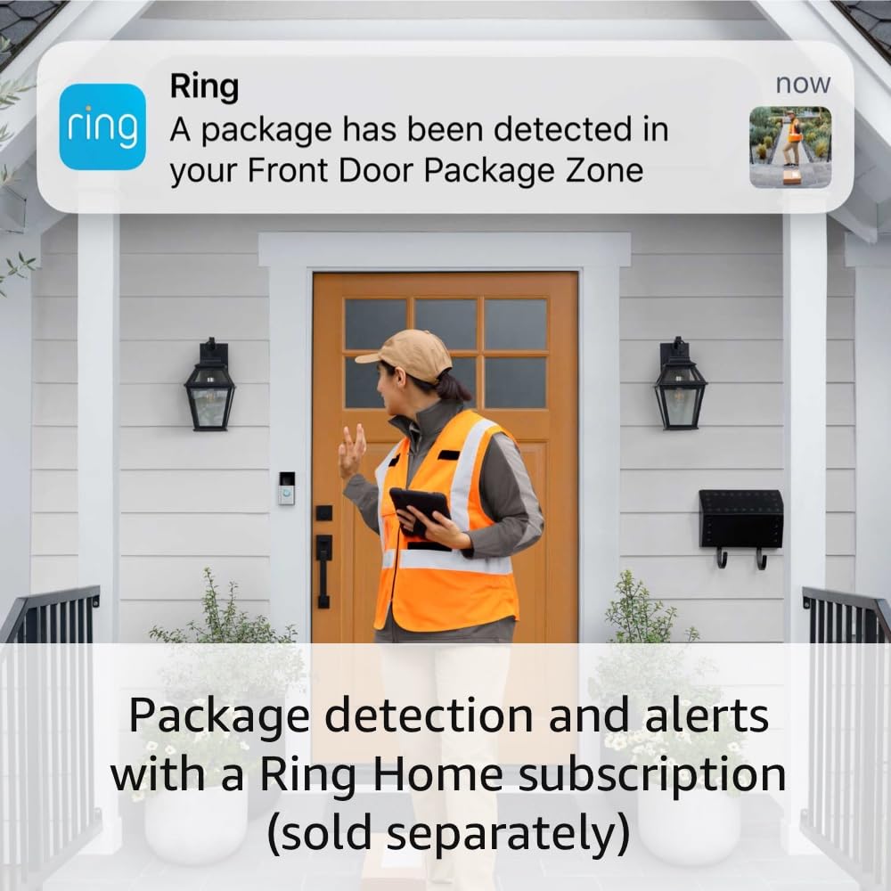 Battery Doorbell (Venetian Bronze) with Alarm 8-piece (White)