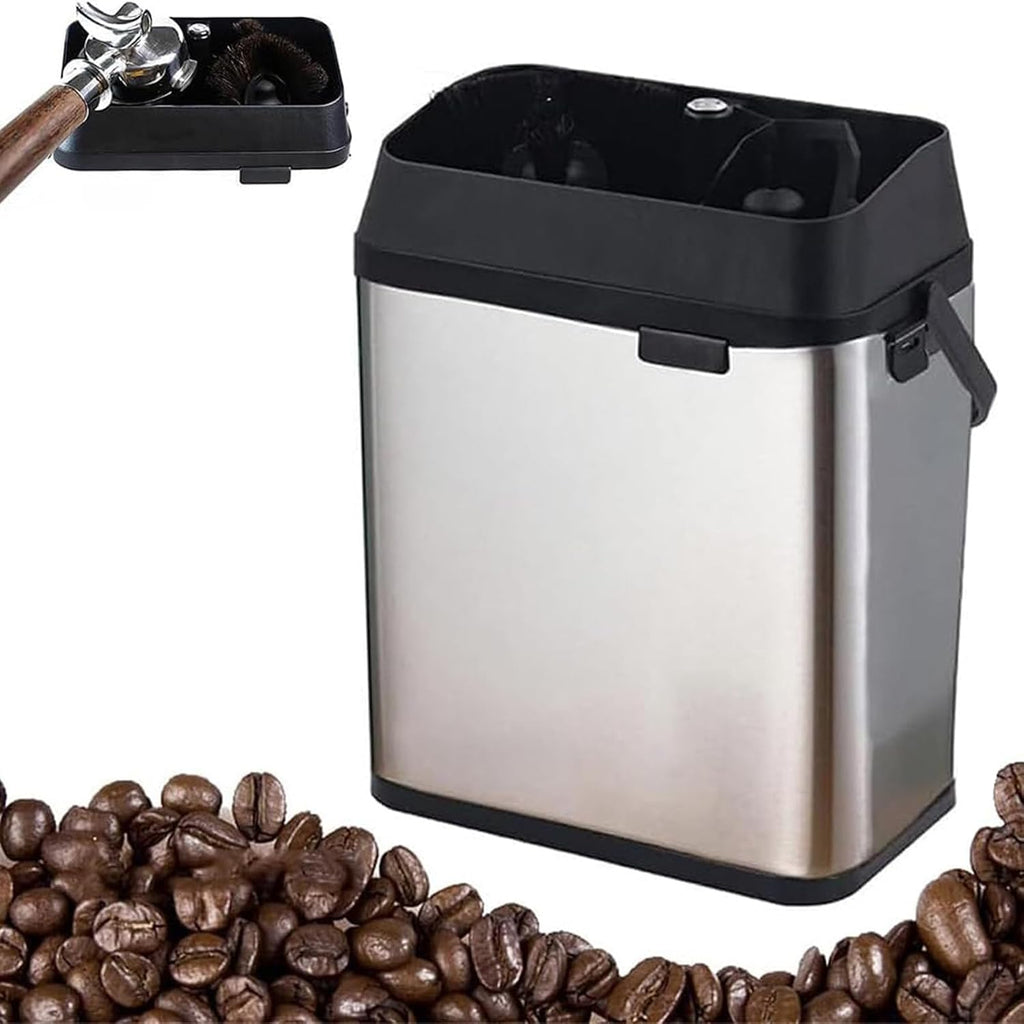 Electric Portafilter Cleaning Machine,Coffee portafilter Cleaner,Commercial Automatic Coffee Grounds Cleaner,with 2 Scrapers and 1 Brush Head (Silver)