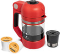 VINCI Micro Café Smallest Single-Serve Coffee Brewer | Compatible with Keurig K-Cups, K-Pods | Glass Carafe | Enclosed Brewing for Hotter Coffee | Large Capacity Reusable Filter Cup Included (Red)