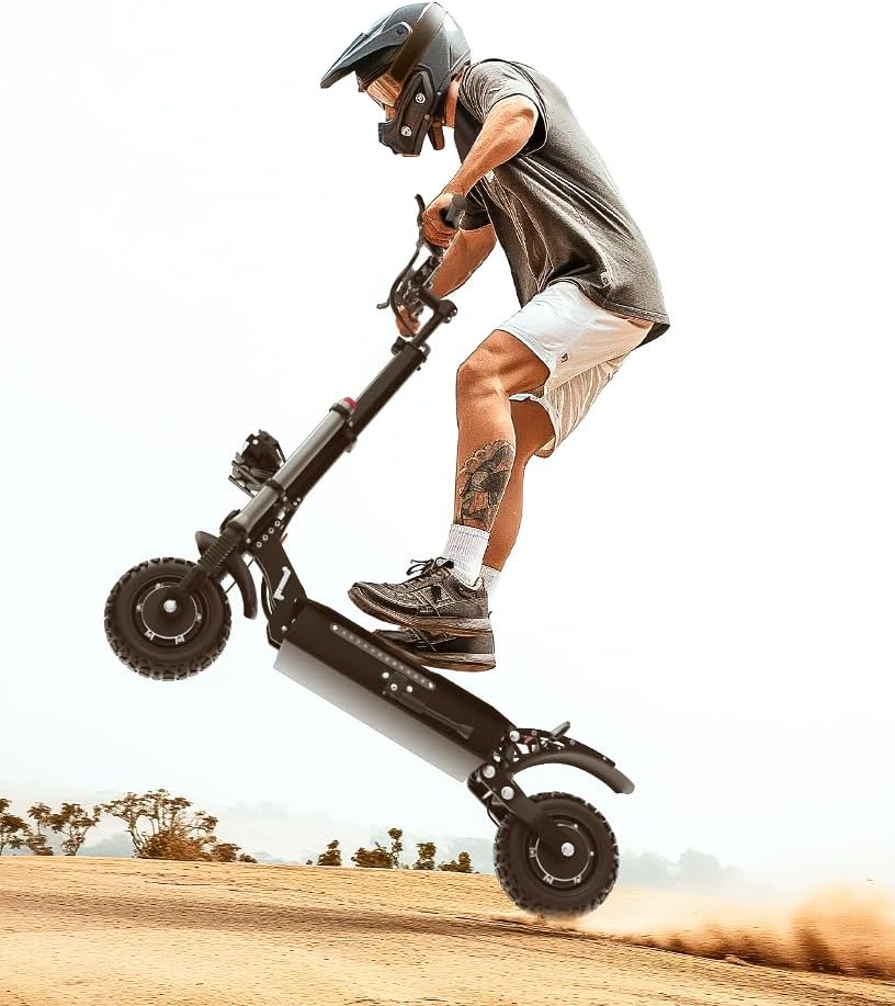 COFANSON Adult Electric Scooter 5600W Dual Motor with Seat, Top Speed 50mph, Range 50-60 Miles, Foldable Commuter Electric Scooter