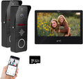 Ring doorbell Wired,1080P Doorbell Camera(B),Indoor Outdoor Camera,10 Inch Monitor (B) Ring Video Doorbell with Night Vision,Dual-Way Intercom for Villa House Office Apartment (2 Bell +1 Screen)
