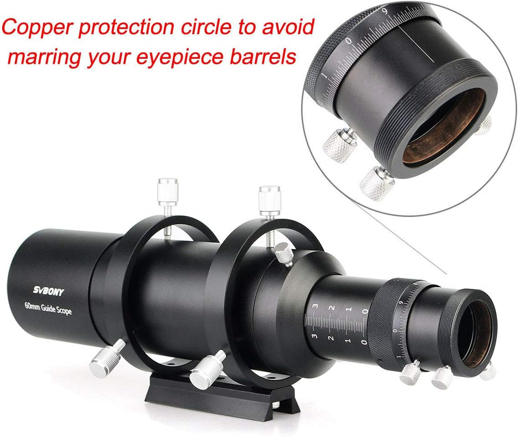 SVBONY SV106 Guide Scope with Helical Focuser Bundle with SV211 Dovetail Base 203mm (2 Items)