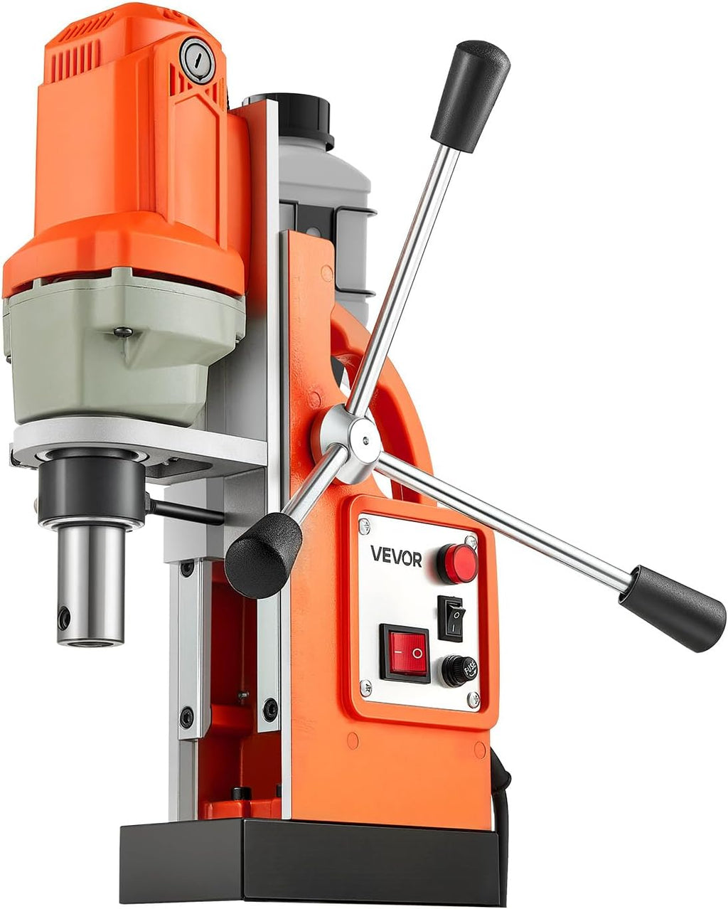 VEVOR Magnetic Drill Press, 1200 W, 1.5 in Boring Diameter, 2248 lbf Power Mag Drill Press, 900 RPM Speed, with Weldon Shank, Efficient Cooling, for Metal Surface, Industrial and Home Improvement