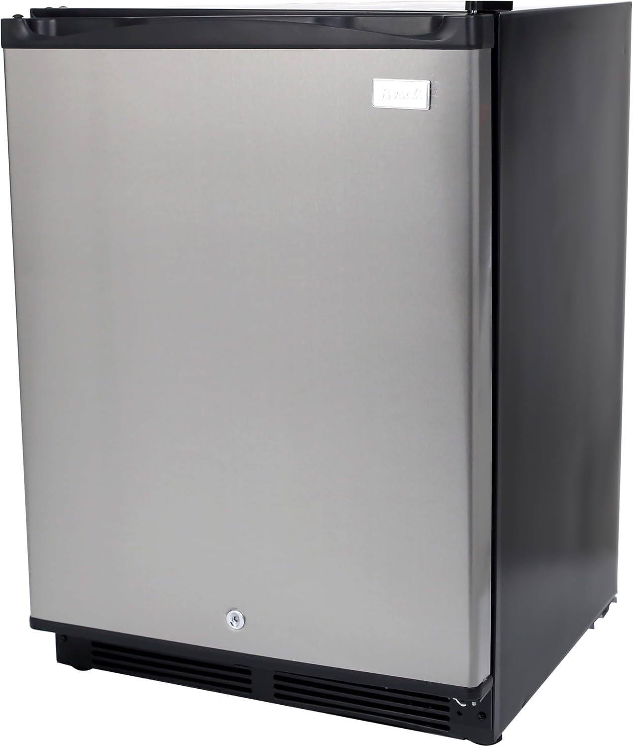 Avanti Mini Fridge Compact Refrigerator for Office or Dorm with Reversible Door with Security Lock, Adjustable Glass Shelves and Adjustable Temperature Control and Auto Defrost, 5.2-Cu.Ft., Stainless