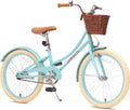 ACEGER Retro Princess Kids Bike with Basket for 3-12 Years Old Girls, Included Coaster Brake & Caliper Brake, 14 16 18 Inch with Training Wheels, 20 Inch with Kickstand, Vintage Bicycle for Gifts.