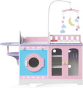 Teamson Kids - Olivia's Classic 6 in 1 Baby Doll Changing Station with Storage, Pretend Play Dolls Furniture, Pink/Purple