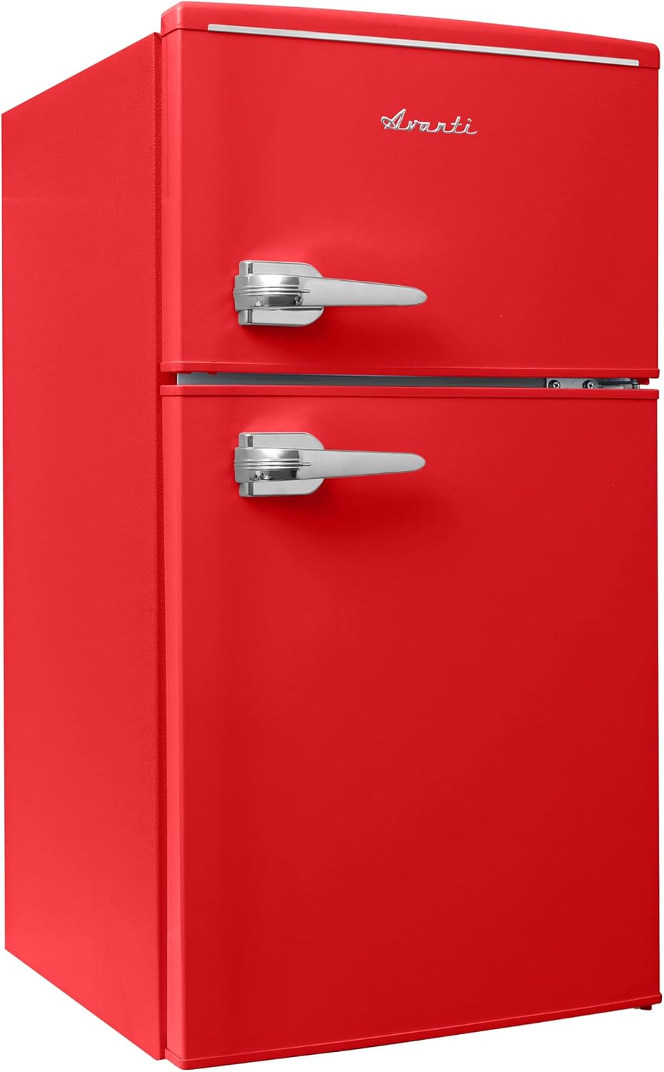 Avanti Mini Fridge with Freezer Retro Design Compact Refrigerator for Home Office or Dorm, Features Dual Doors Removable Shelves Manual Defrost and Mechanical Adjustable Temp Control, 3.1-Cu.Ft, Red