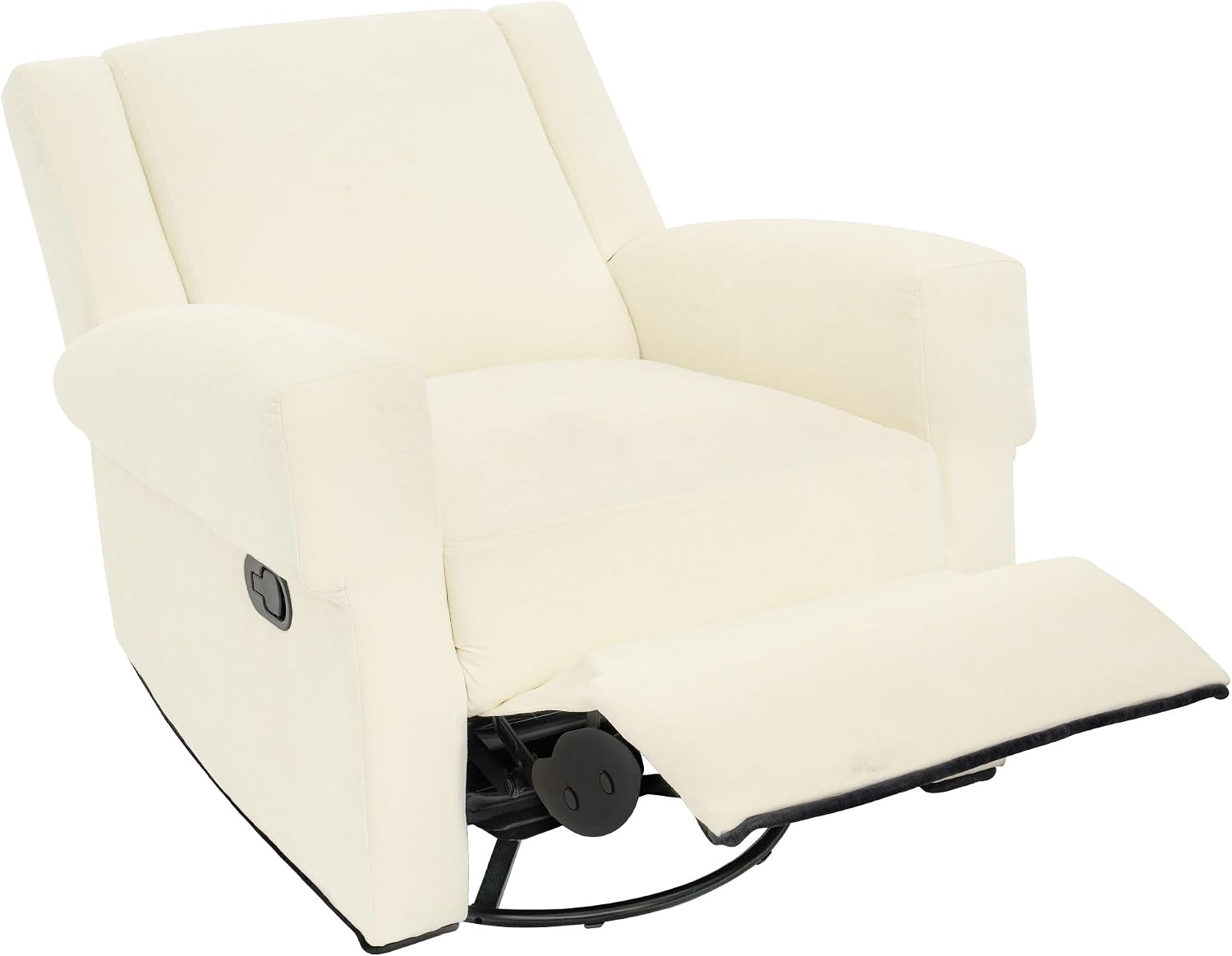 Christopher Knight Home Hayezi 360° Swivel Rocker Recliner Sofa with Dual Reclining Positions, Living Room Lounge Chair, Chenille Fabric Recliner for Living Room, Bedroom & Nursery, White